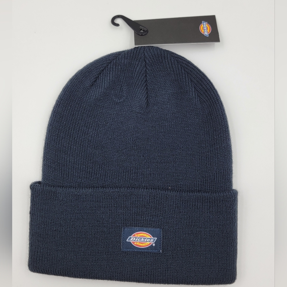 NEW Dickies NAPA Trade Wear Beanie One Size Navy Blue Knit Winter Hat Cap LE